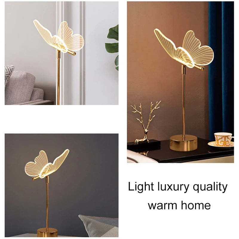 Butterfly Table Lamp Bedroom Bedside Decoration Small Night Lamp