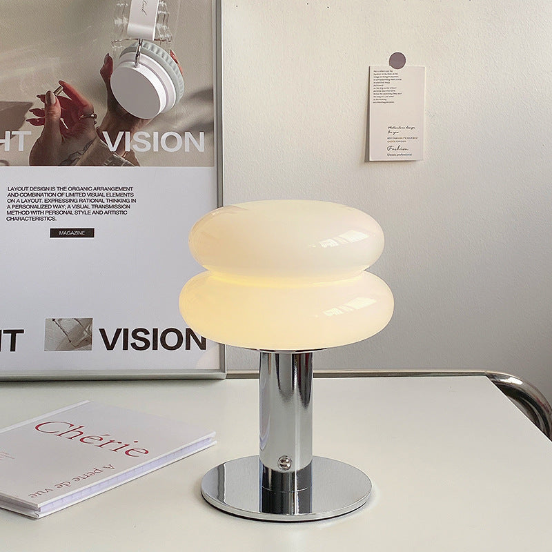 Glass Mushroom Charging Small Night Lamp