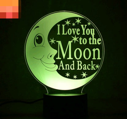 new LOVE moon 3D night light Smart home table lamp Energy-saving LED lamp