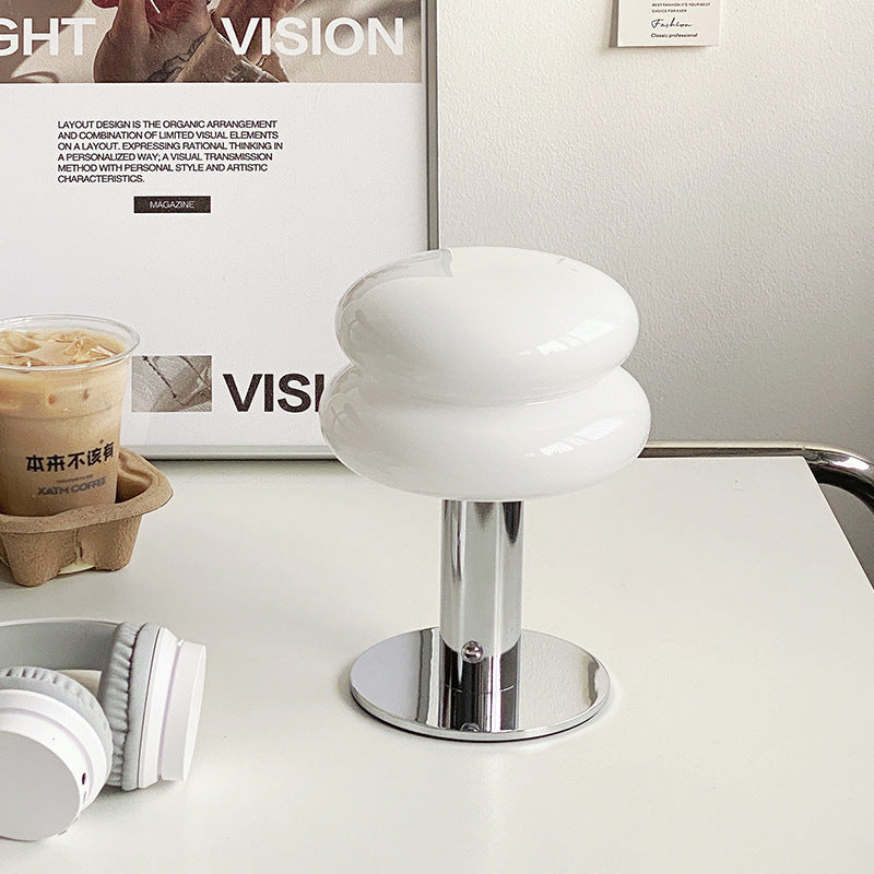 Glass Mushroom Charging Small Night Lamp